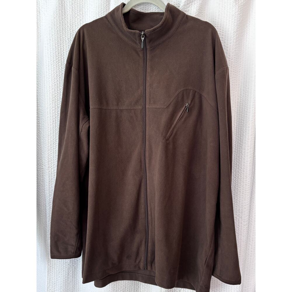 Pacific Trail Men’s XXL Brown Fleece Full Zip Jacket Lightweight Outdoor‎ Hiking